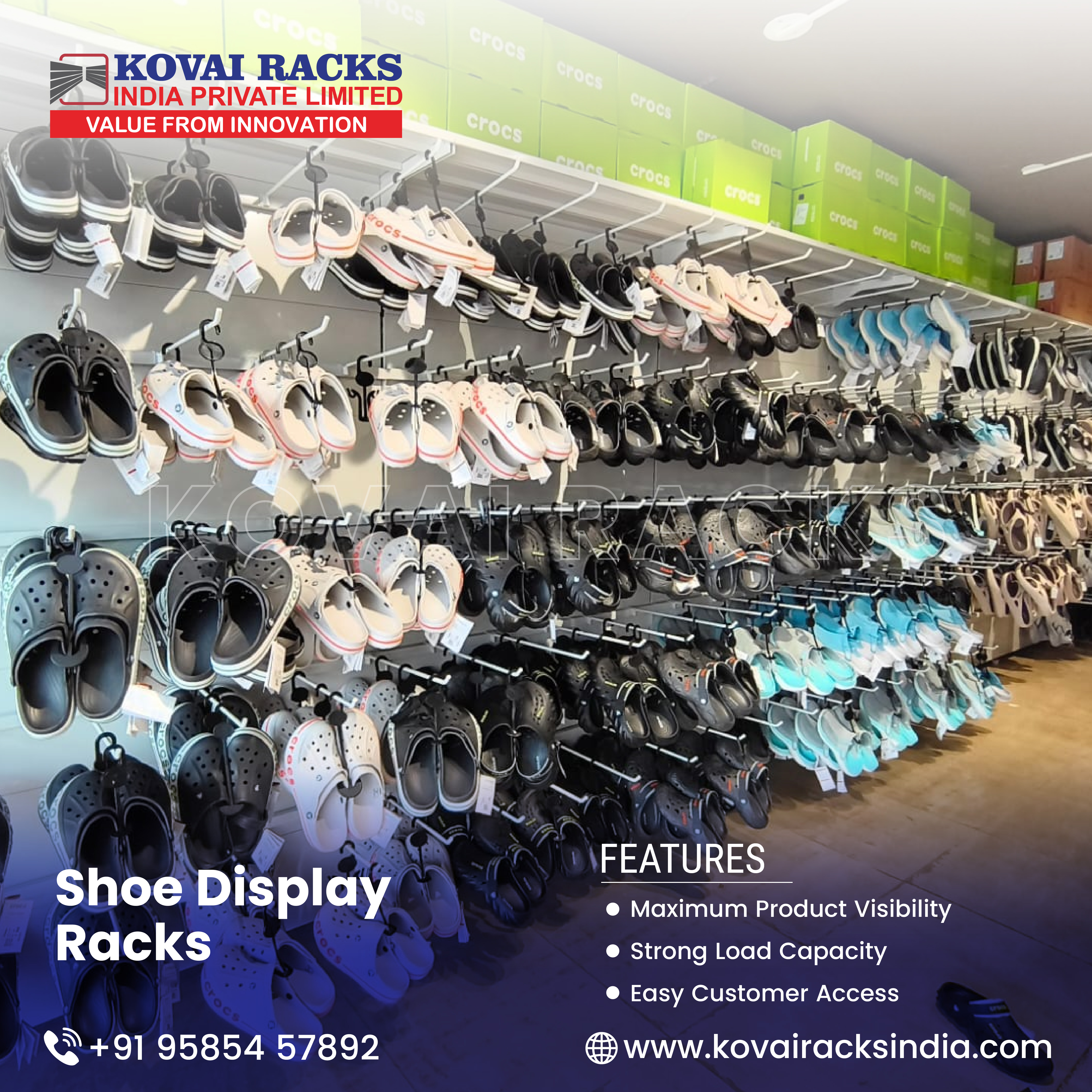 Wall Mounted Shoe Display Rack